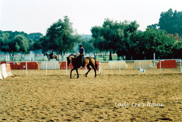 Lee riding a horse. 