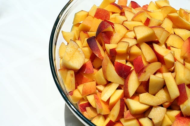 diced peaches