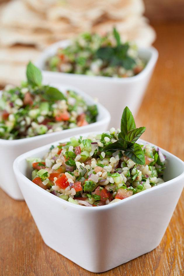 Tabbouleh salad with bulgur wheat.