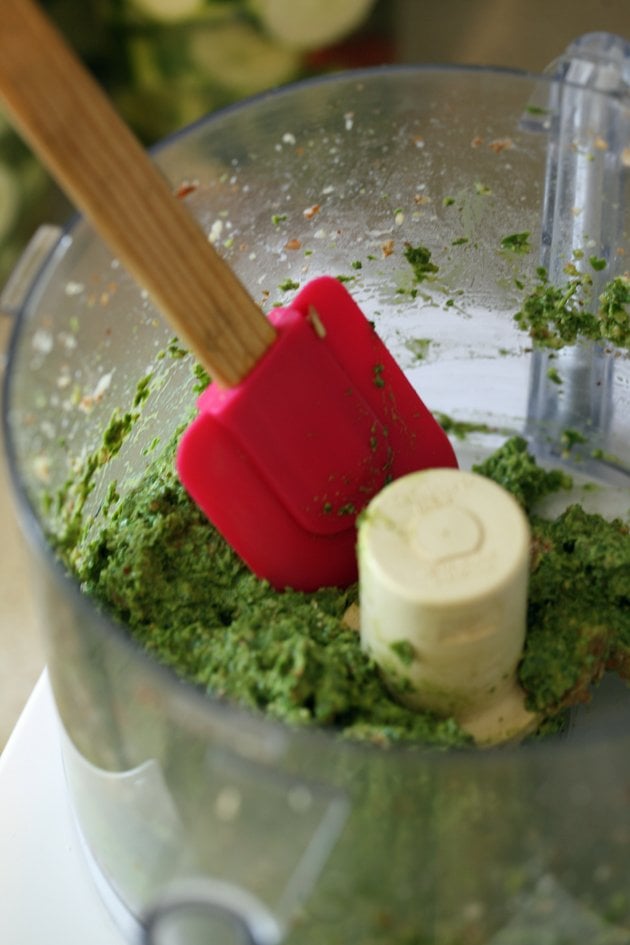 Scraping the bottom of the food processor