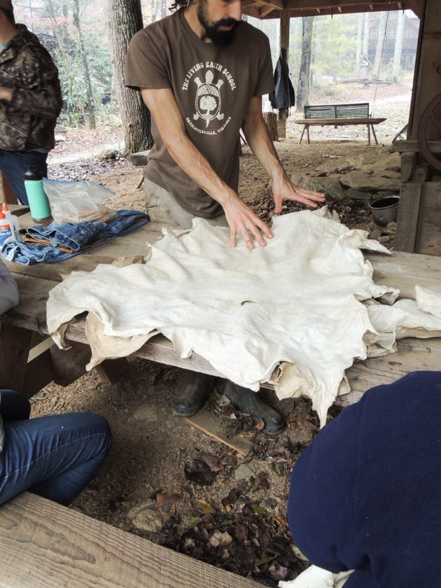 Getting ready to smoke the hide. 