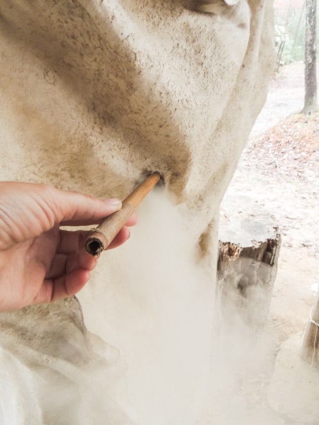 Blocking holes in the smoking hides.  