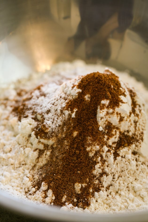 Dry ingredients for pumpkin bread recipe.