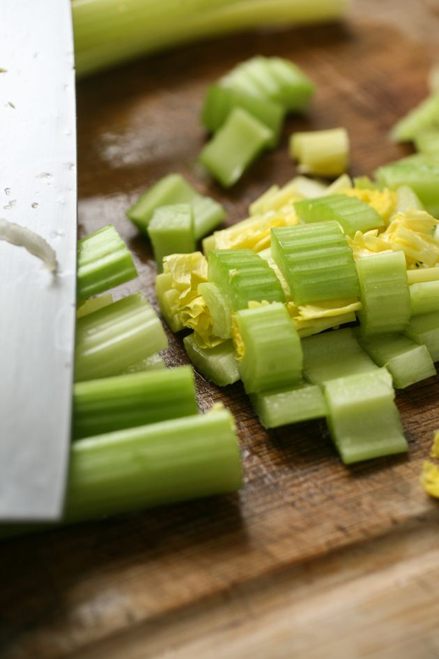 A simple, healthy, and tasty celery salad with pecans and cranberries. 