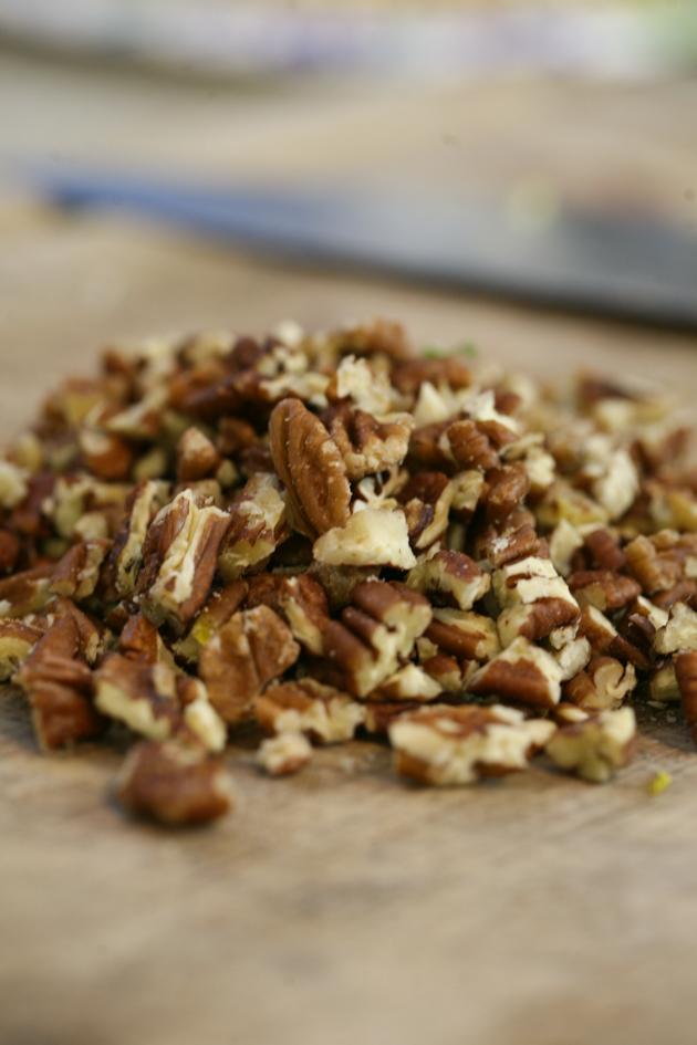 A simple, healthy, and tasty celery salad with pecans and cranberries. 