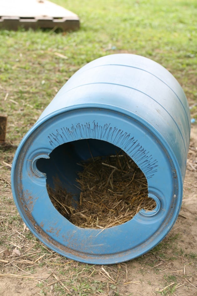 Making an opening in the barrel.