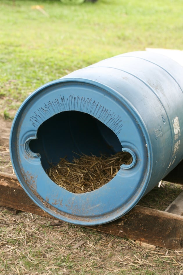 Barrel dog house.