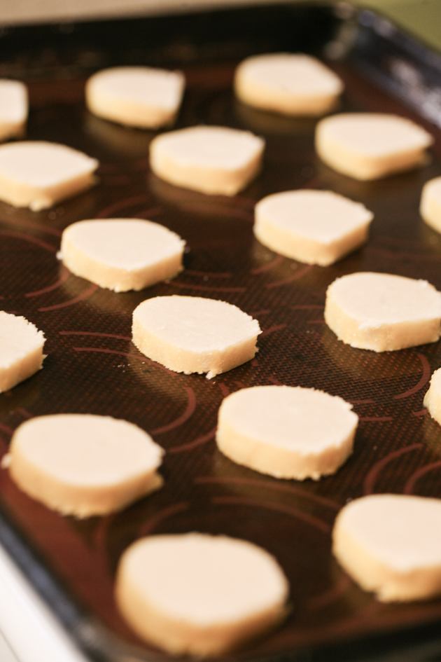 Really easy almond butter cookies. You can keep this dough refrigerated for a few days if you like.