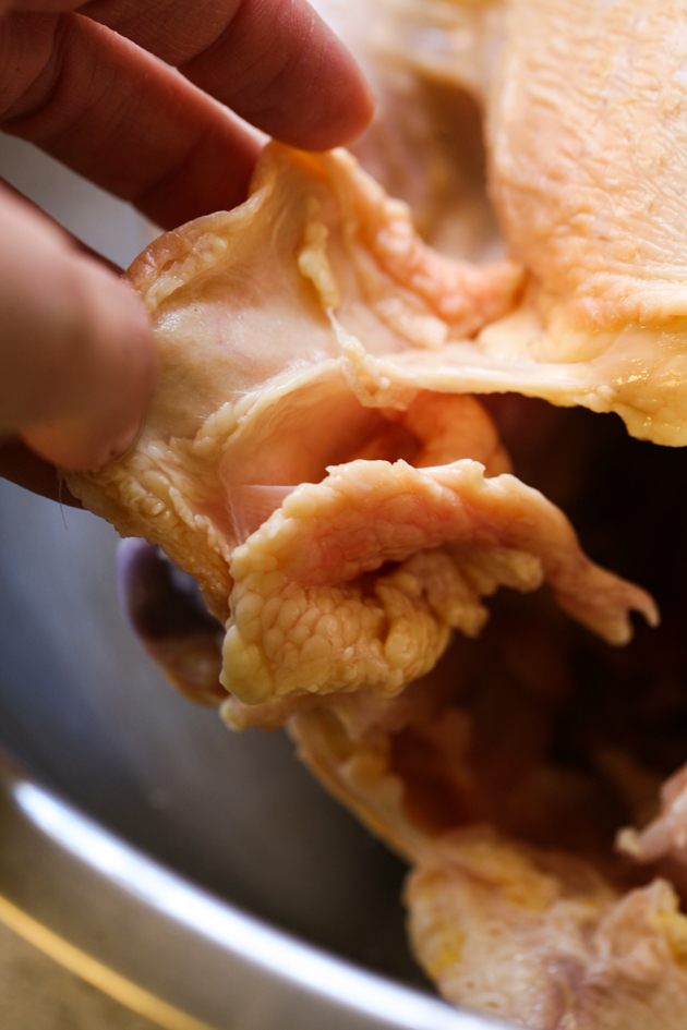 This is a very simple recipe for Roasted Chicken In salt. The salt doesn’t touch the chicken but instead absorbs the juices while the chicken is roasting leaving the skin crispy and the meat falling off the bone. 