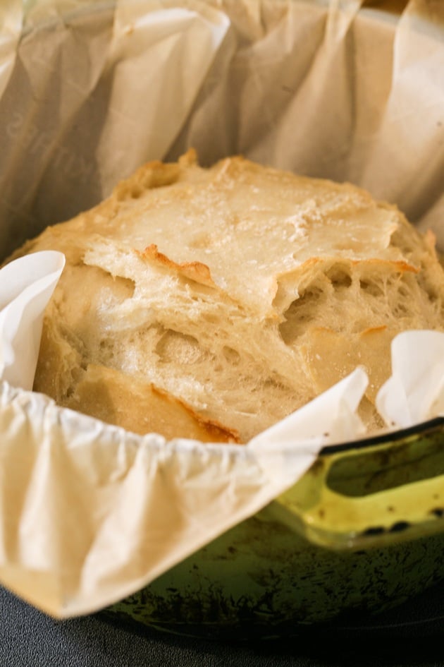 A simple, no-knead, artisan bread. This is a simple basic recipe that everyone should have on hand. This bread has a hard crust and is so soft inside. It is beautiful and tasty!