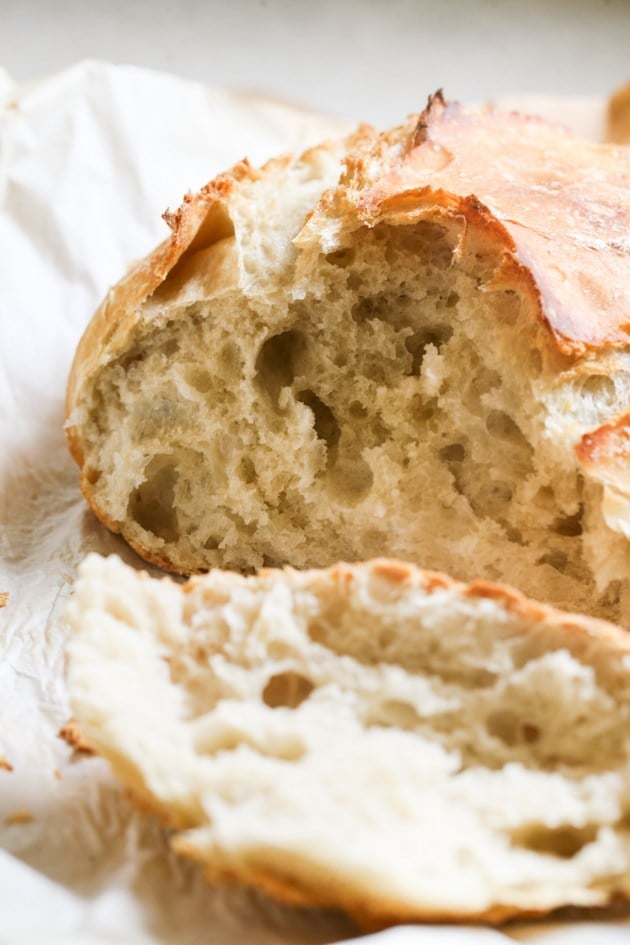 A simple, no-knead, artisan bread. This is a simple basic recipe that everyone should have on hand. This bread has a hard crust and is so soft inside. It is beautiful and tasty!