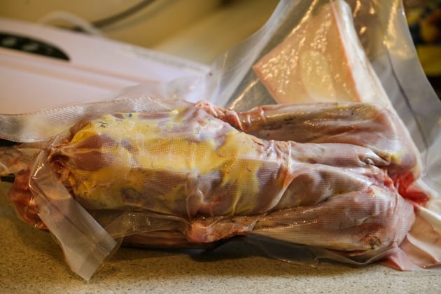 Muscovy duck ready to store in the freezer.