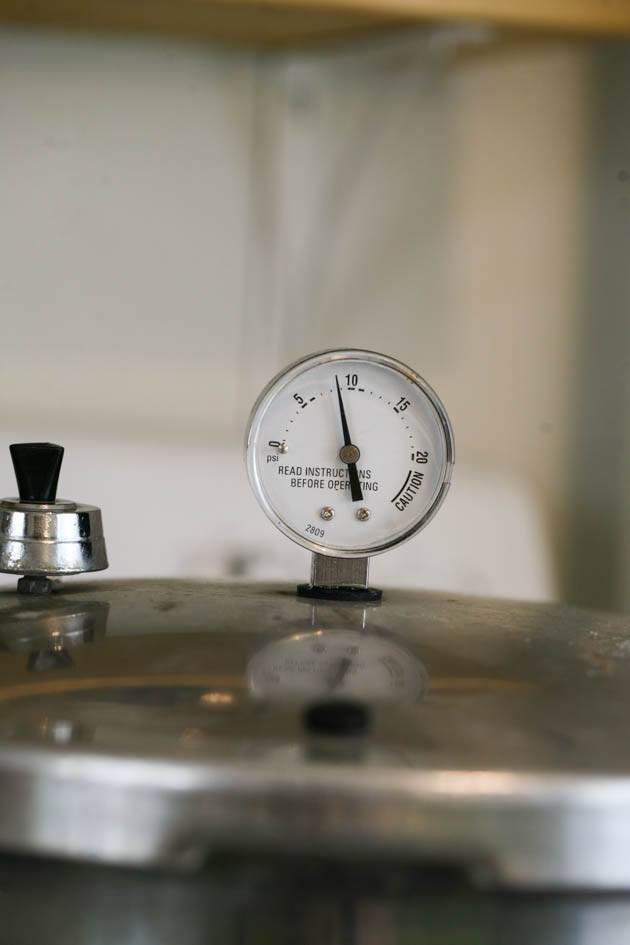 Dial on a pressure canner