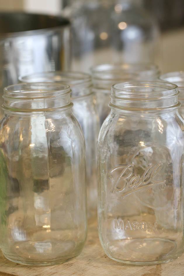 Cleaning the jars before canning meat