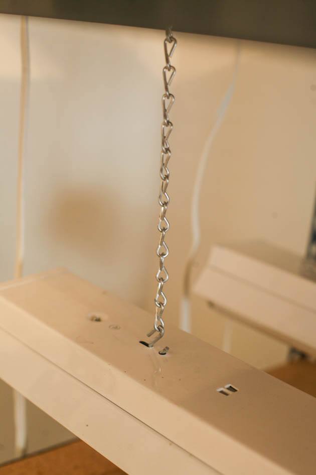 Chain for the shop lights.