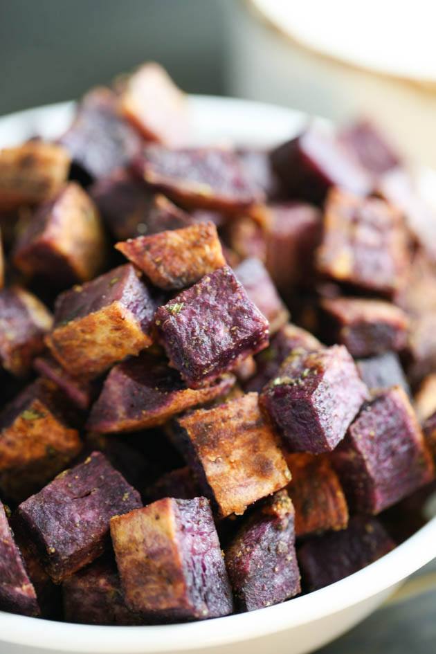 Roasted Purple Potatoes - Alphafoodie