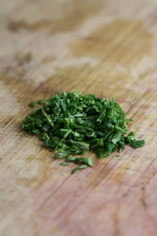 Chopped fresh rosemary leaves. 