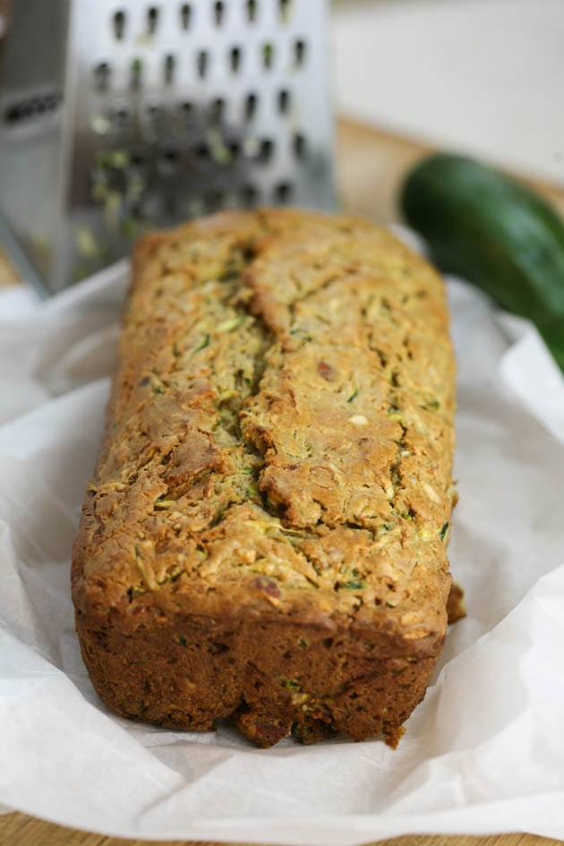 low sugar zucchini bread loaf