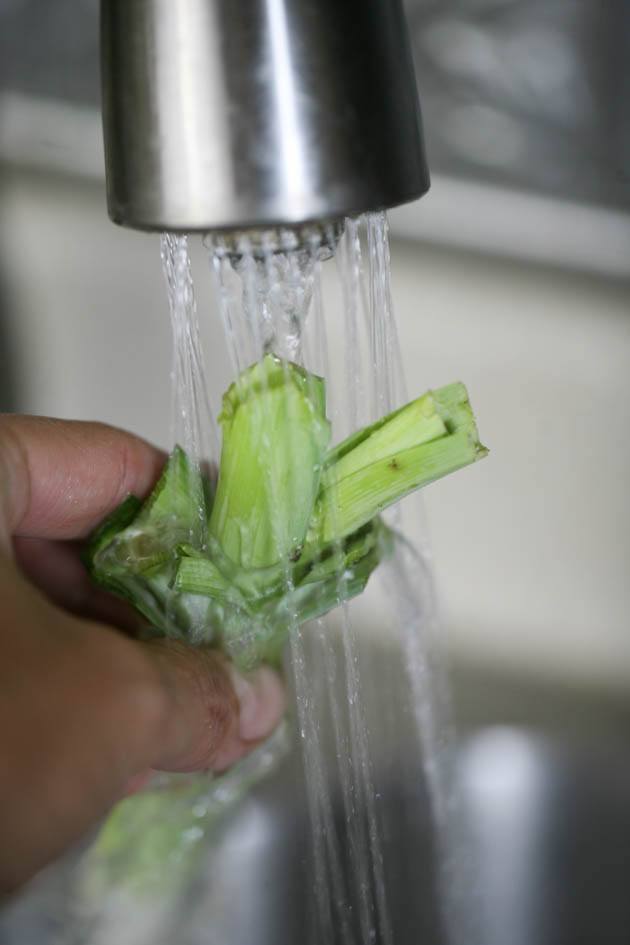 Washing Leeks