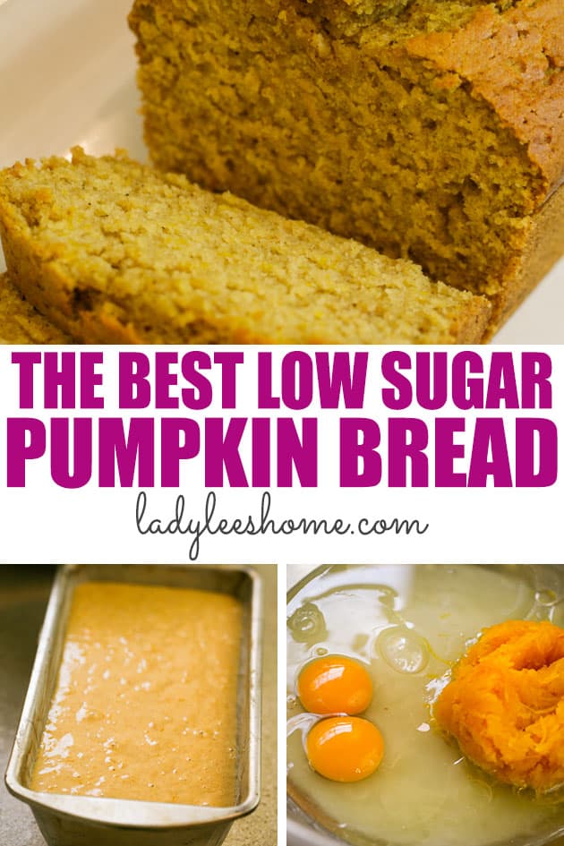 This low sugar pumpkin bread is very easy to make! It's moist and flavorful, using fresh pumpkin puree, less sugar, and delicious fall spices. 
