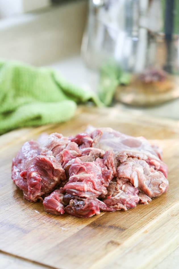 Venison neck meat.