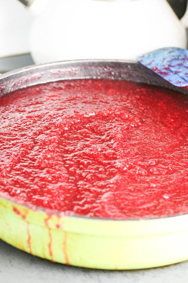 Cranberry apple jam is ready for canning.