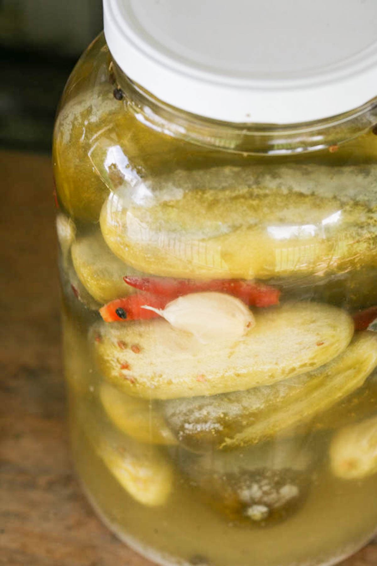 Israeli pickles ready for serving.