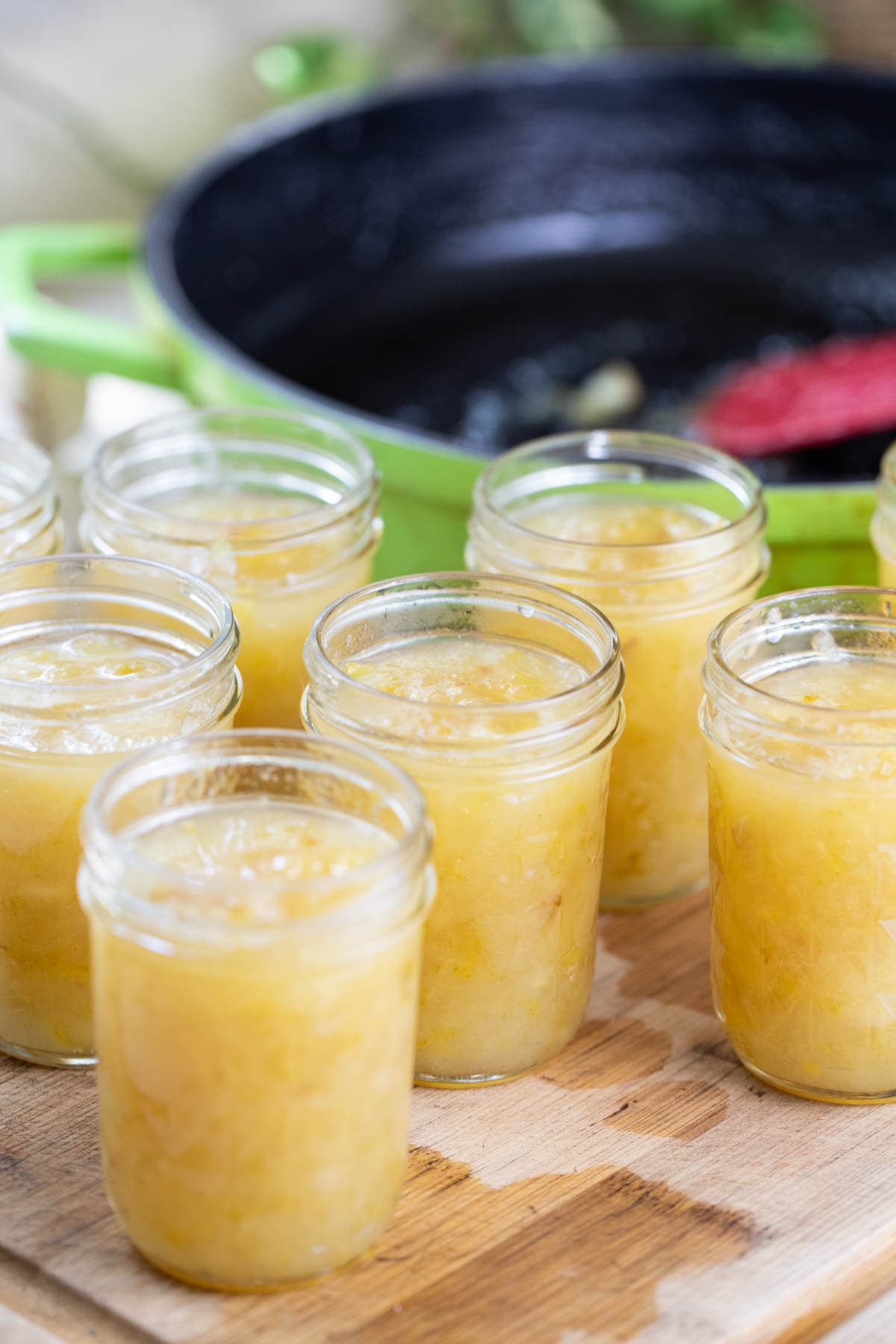 Pear ginger jam ready for canning. 