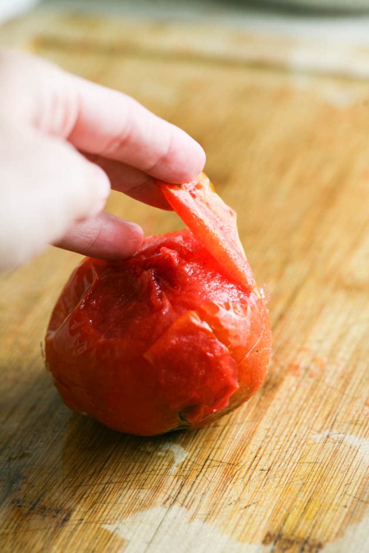 peeling tomatoes before canning
