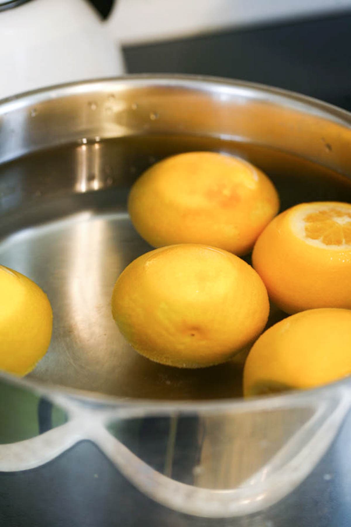 boiling the oranges