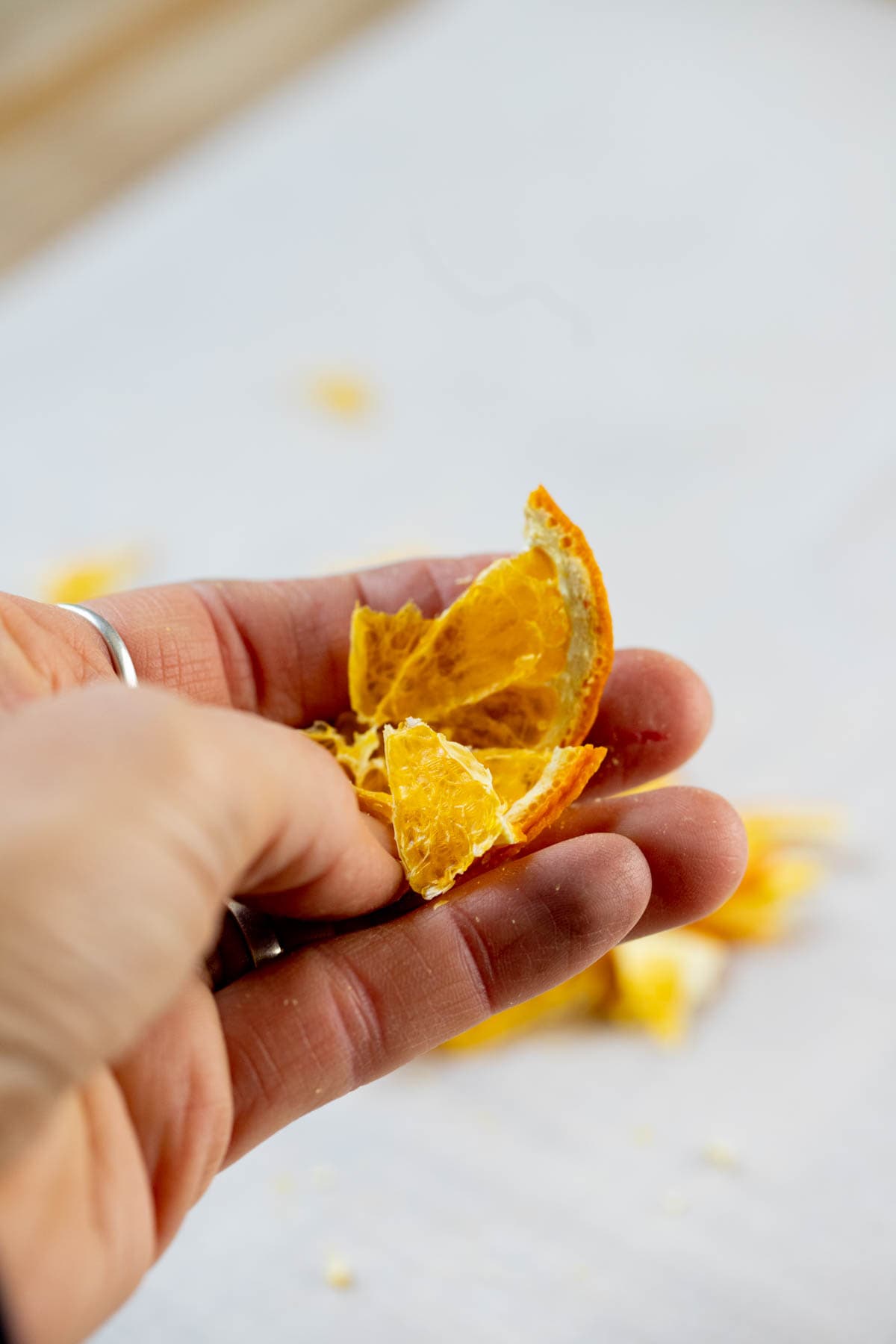 crushing orange slices