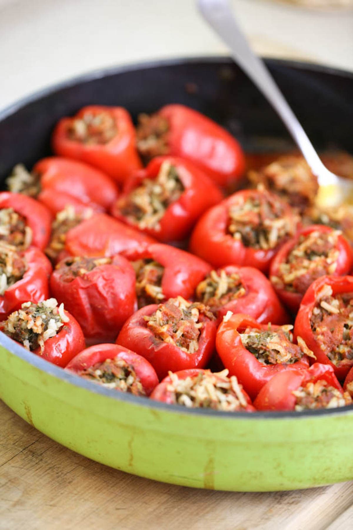 cooking stuffed peppers