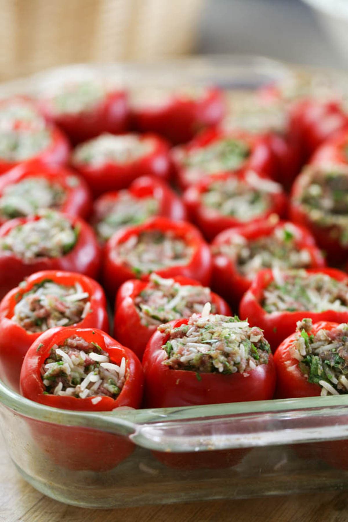 stuffed peppers ready for cooking