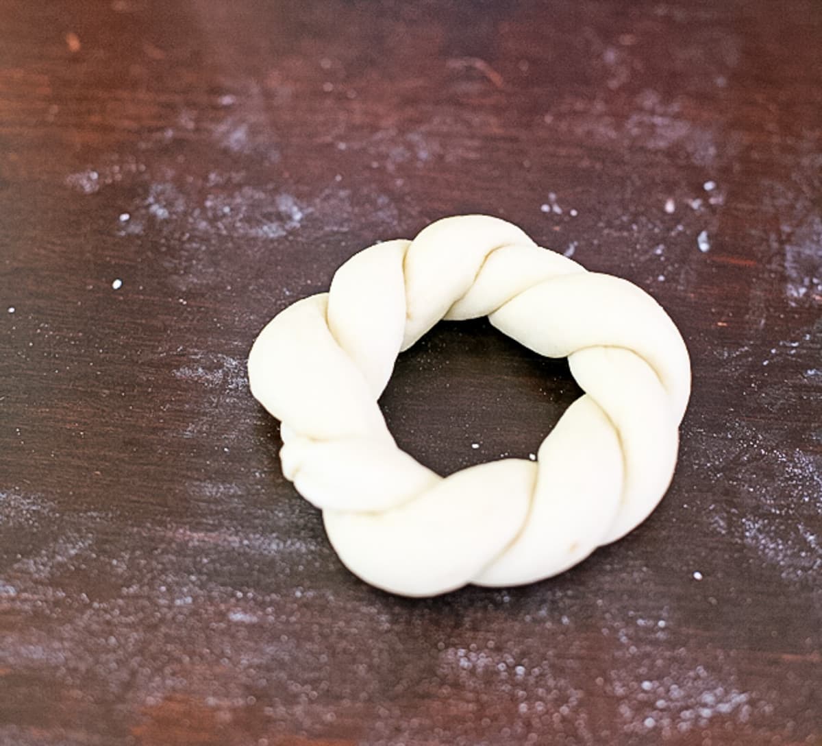 the challah ring bun ready for baking