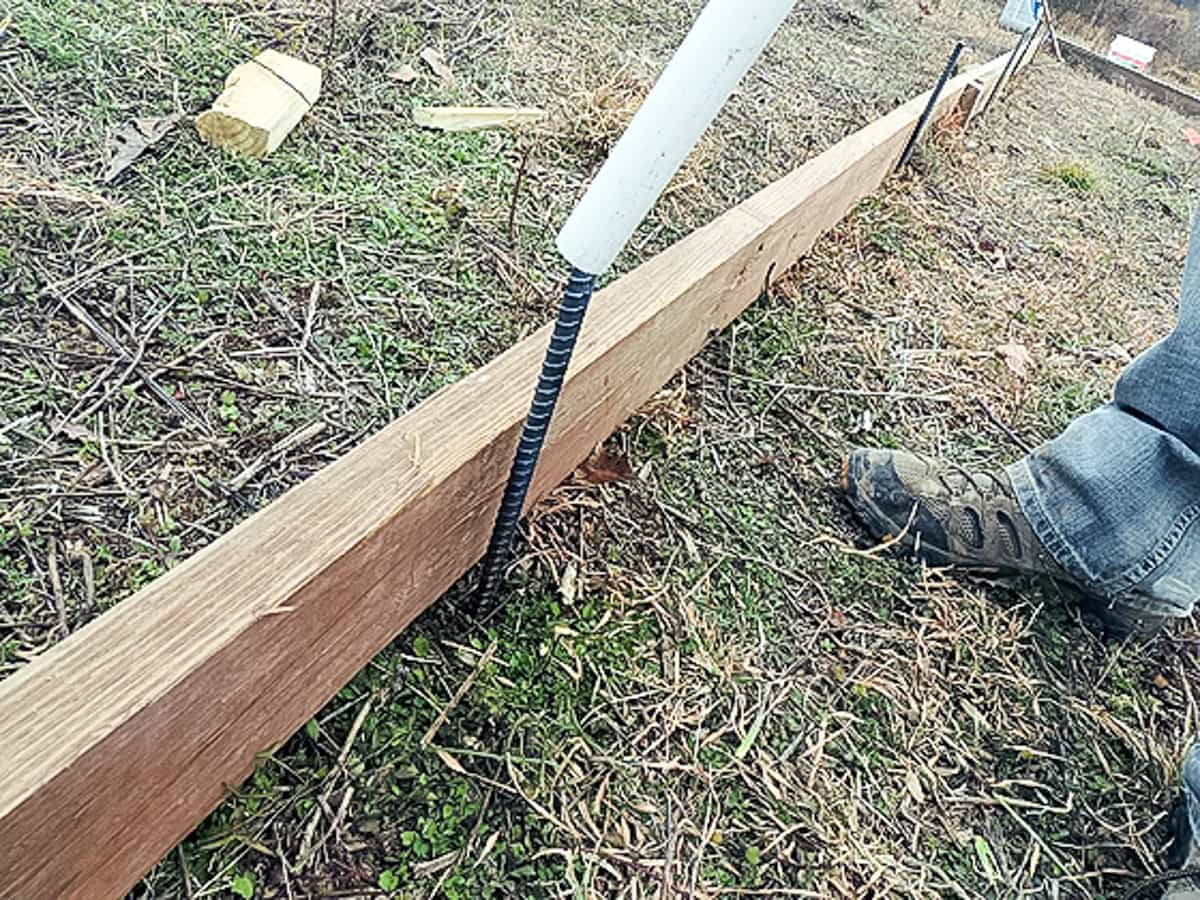 installing the pvc pipes on a rebar