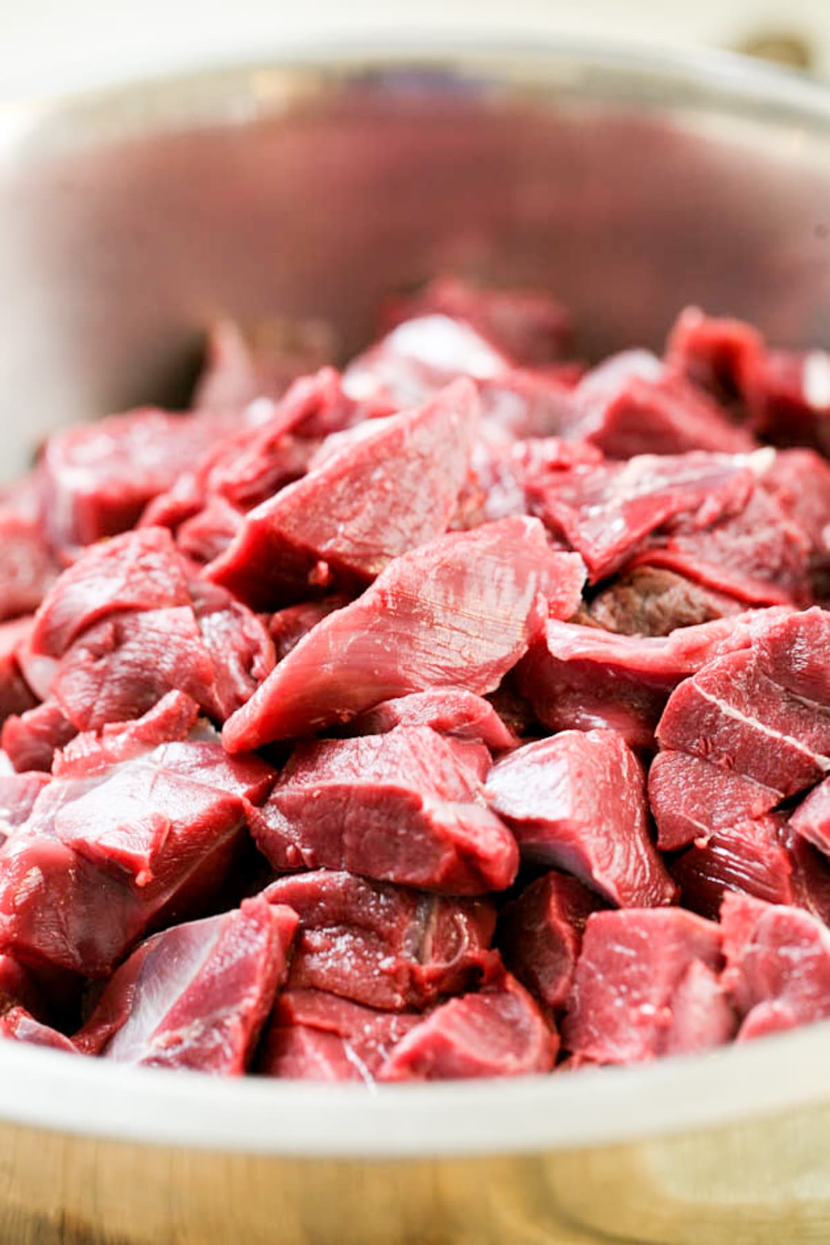 cubbed venison meat