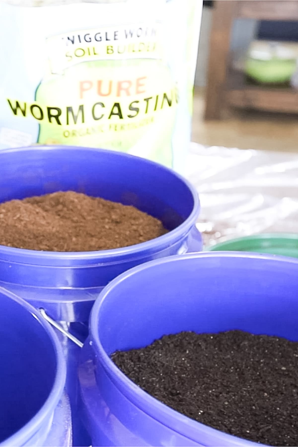 sifted peat moss and compost for soil blocks