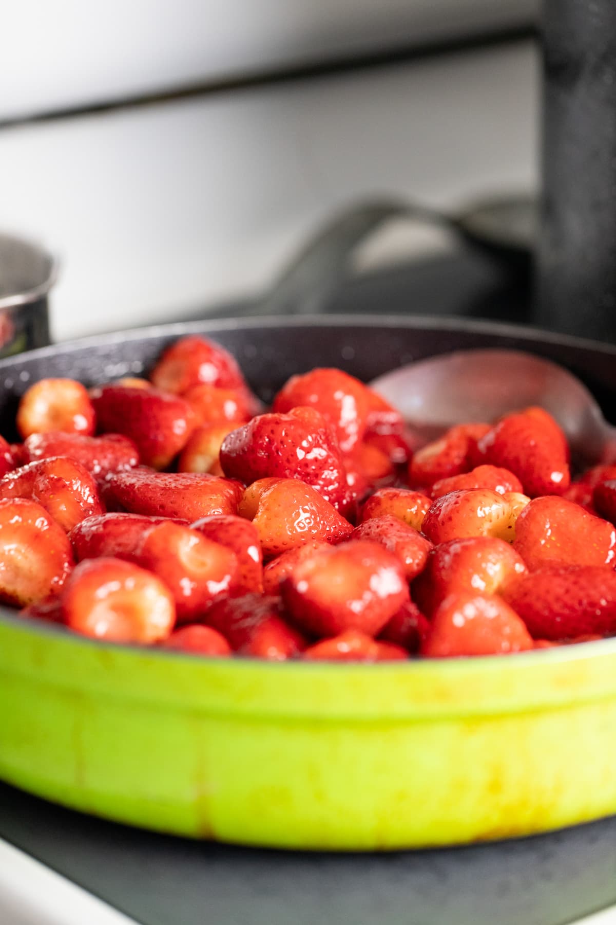 cooking the strawberries