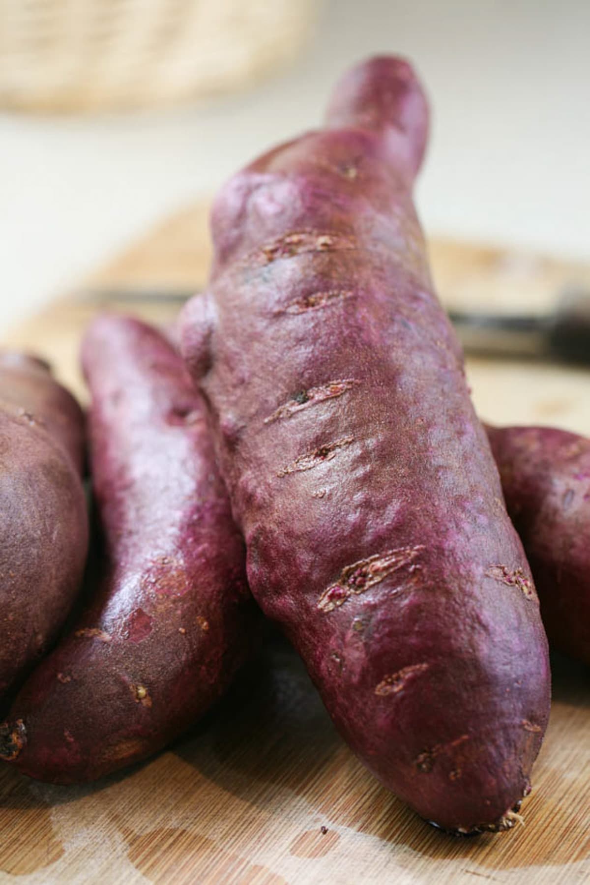 fresh purple sweet potatoes