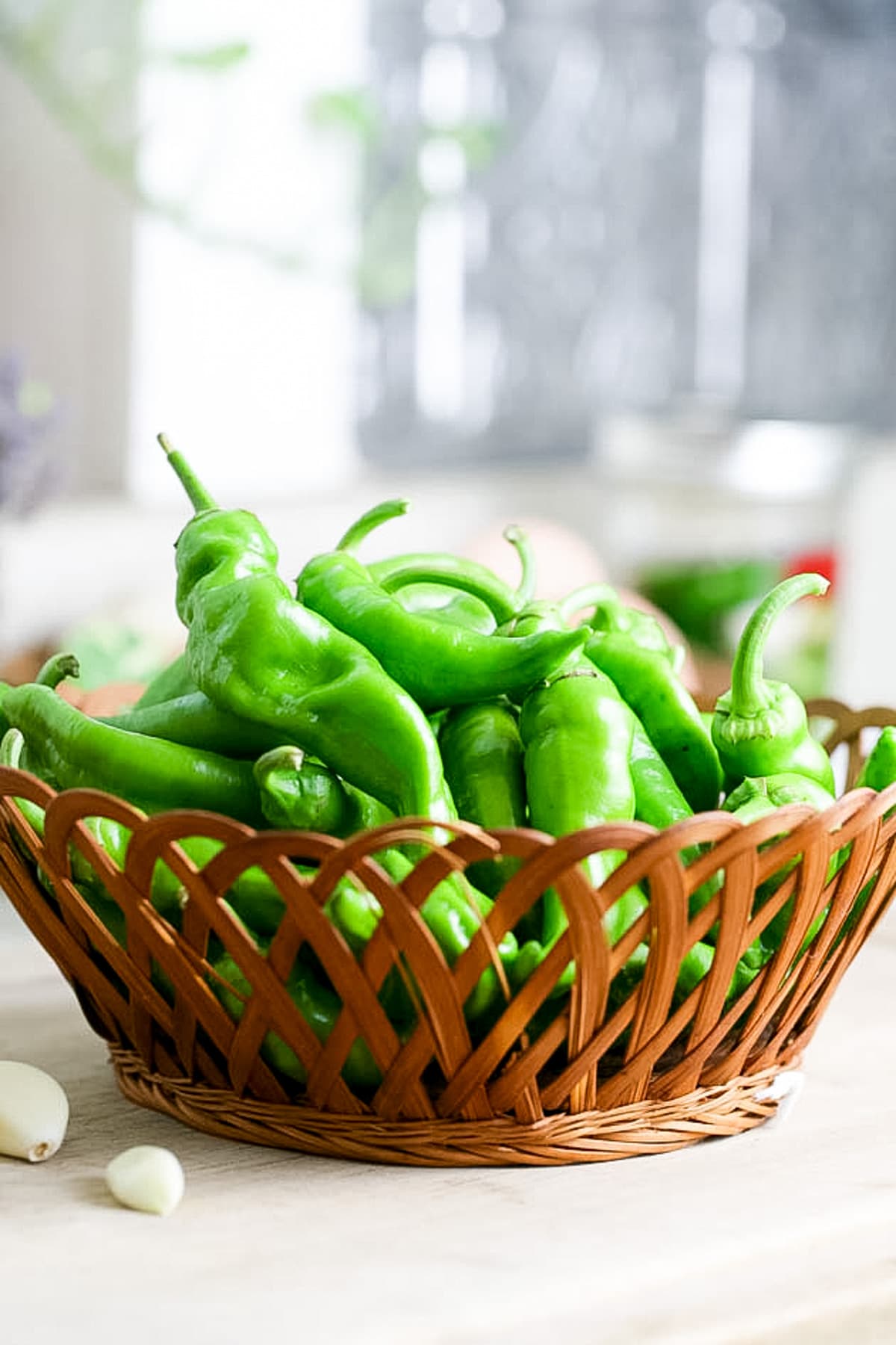 a basket of hot peppers