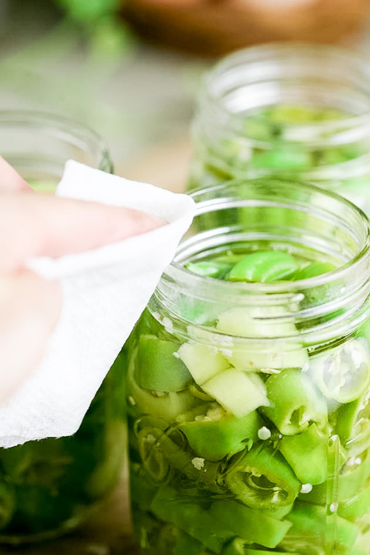 preparing the jars for canning