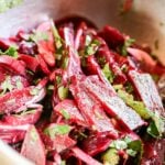 israeli beet salad ready for serving