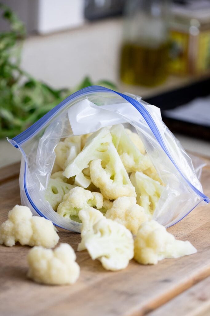 storing frozen cauliflower