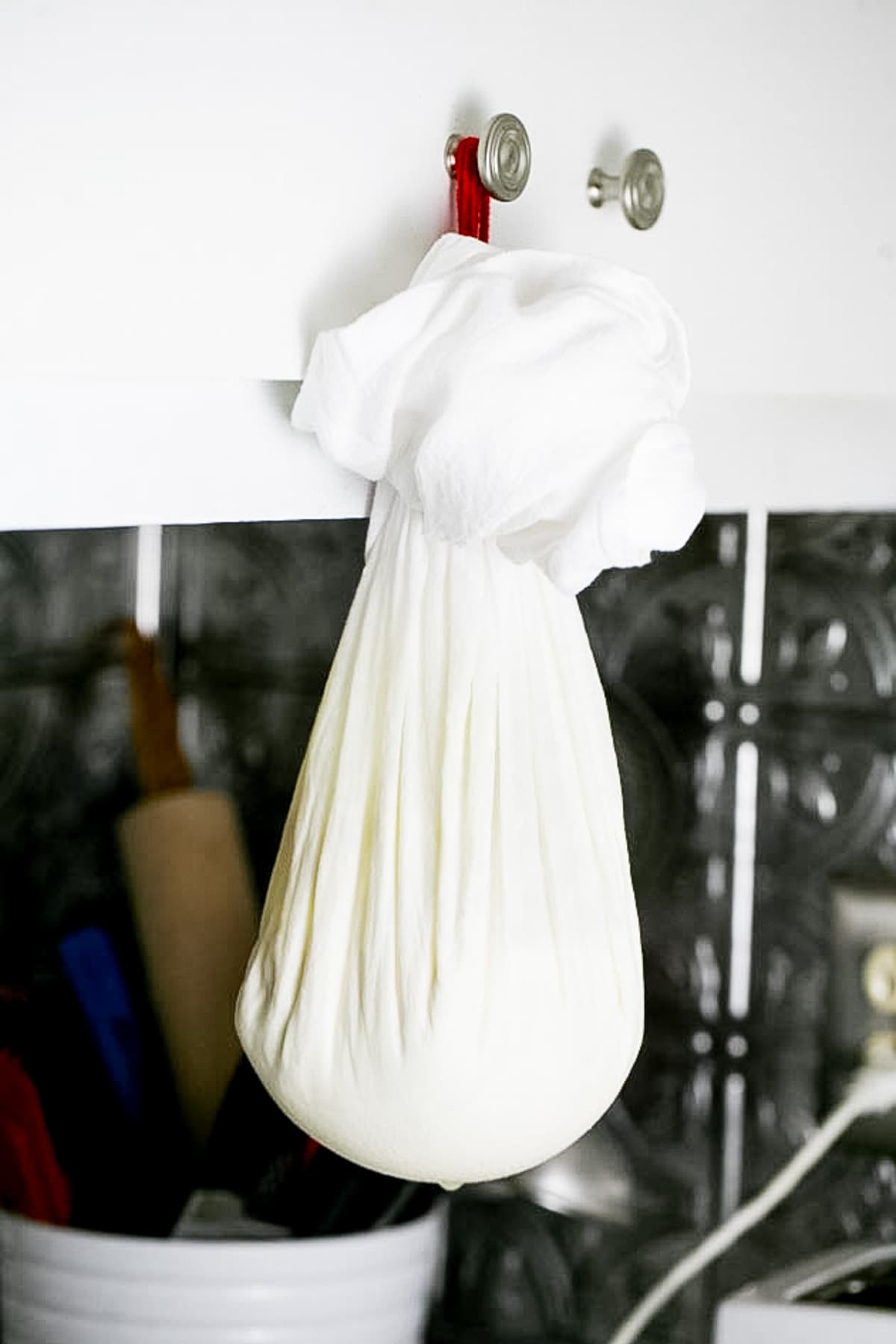 cheesecloth after draining for the night