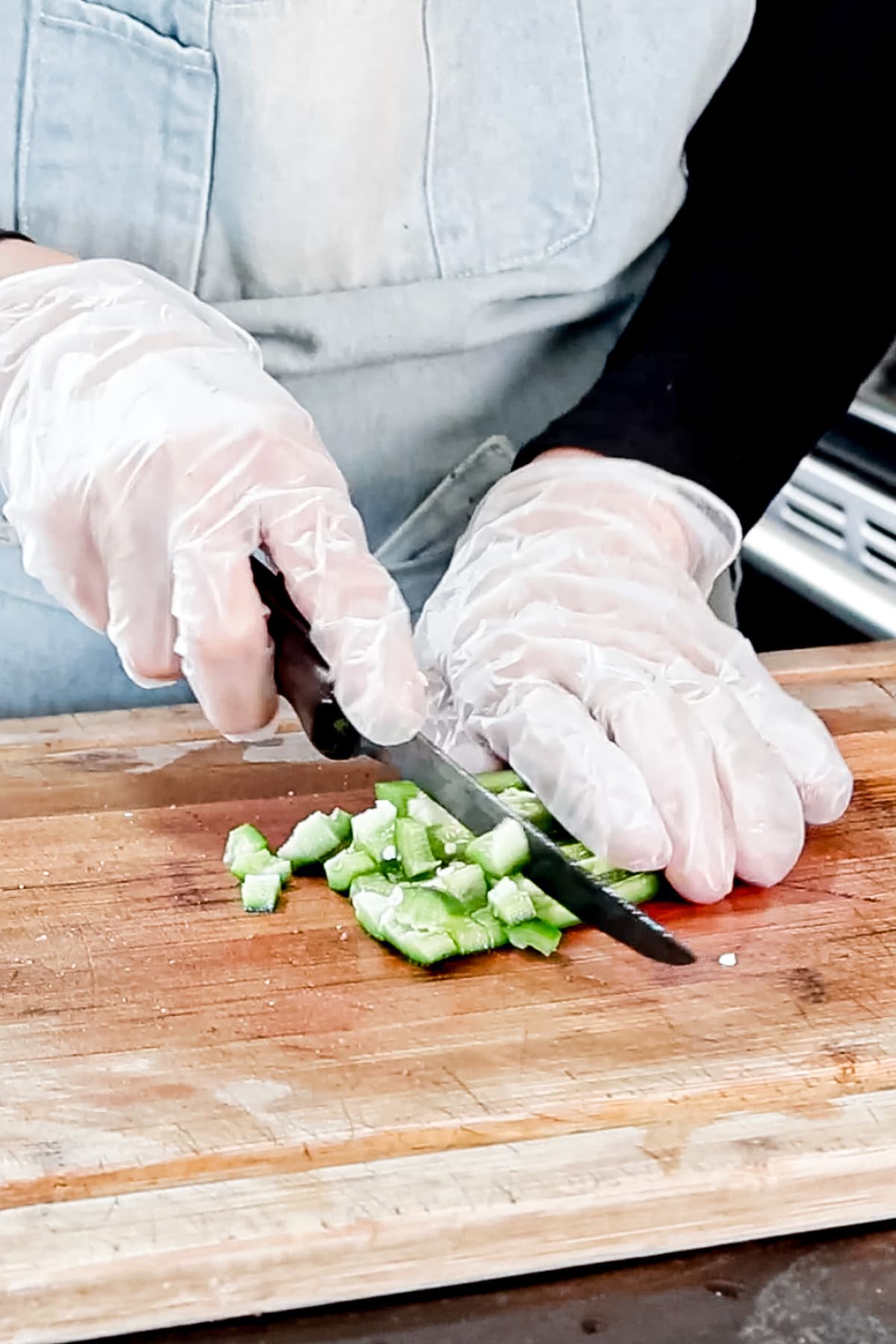 dicing jalapeno peppers