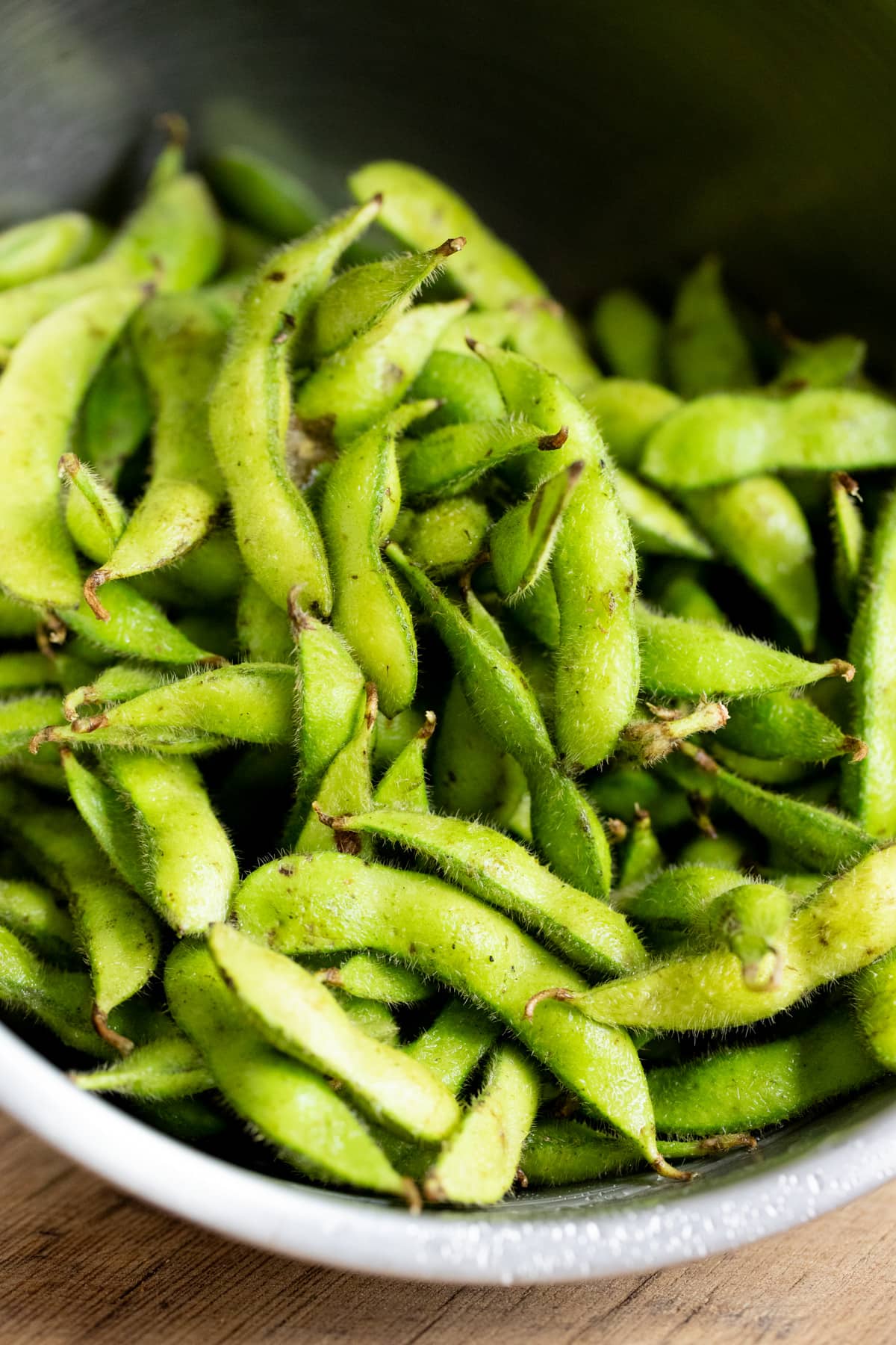 fresh soy beans ready for cooking