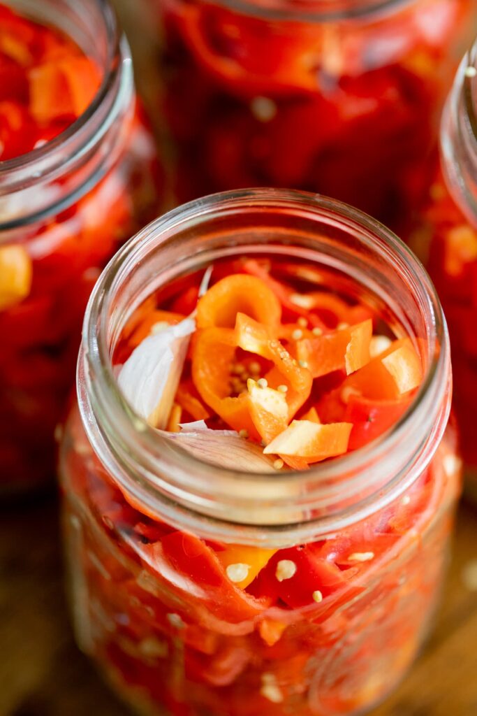 packed jars with habaneros